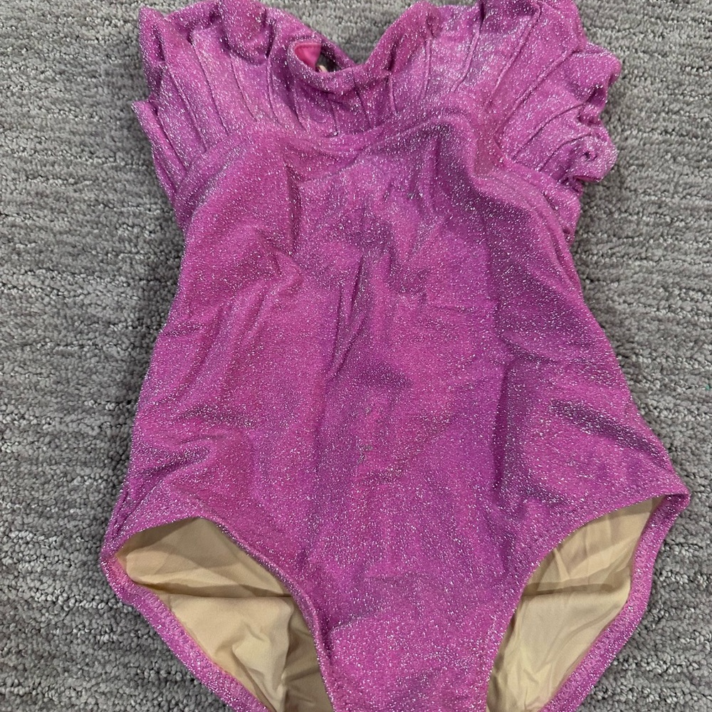 Glittery Fuchsia Kids One Piece Swimsuit